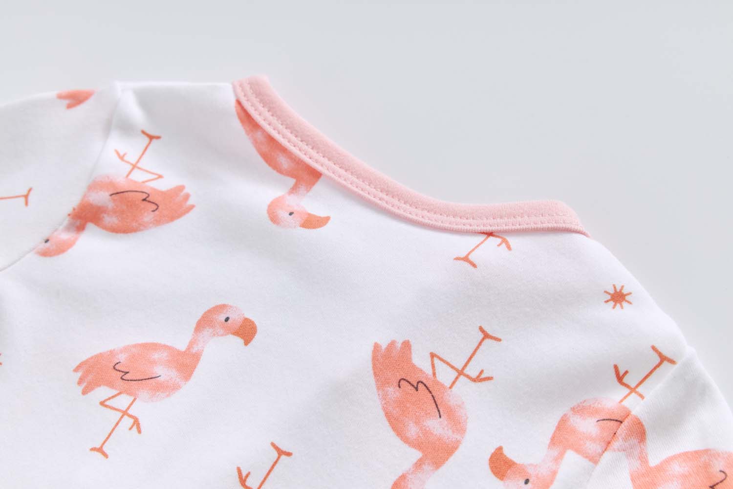 Baby Cotton Sleepsuit Flamingo Two Way Zip All In One Jumpsuit Feet Cover - Little Kooma