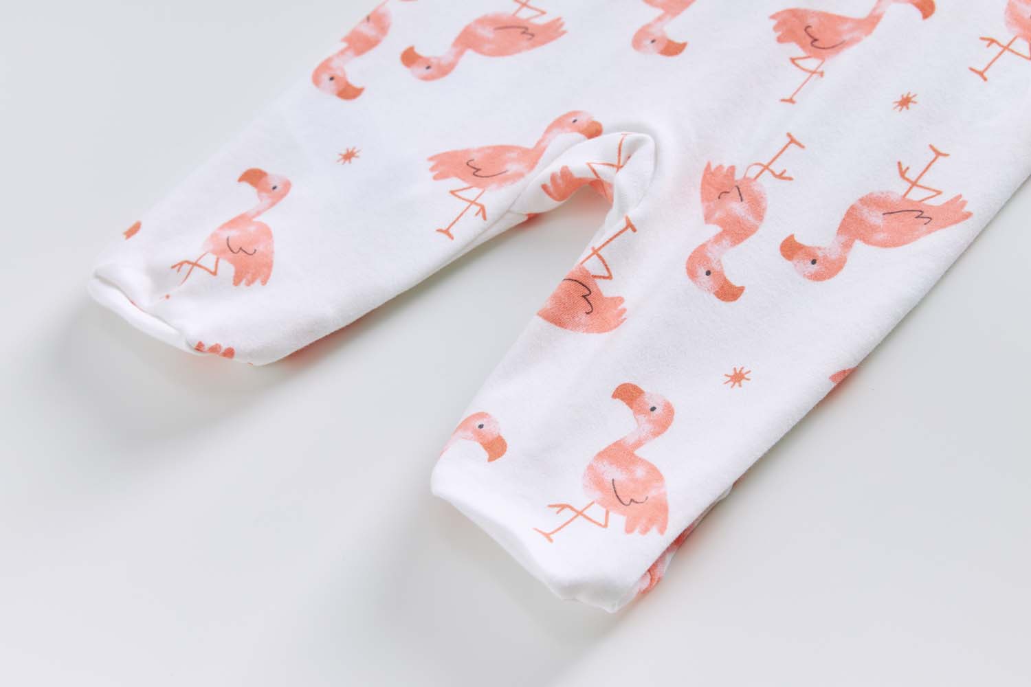 Baby Cotton Sleepsuit Flamingo Two Way Zip All In One Jumpsuit Feet Cover - Little Kooma