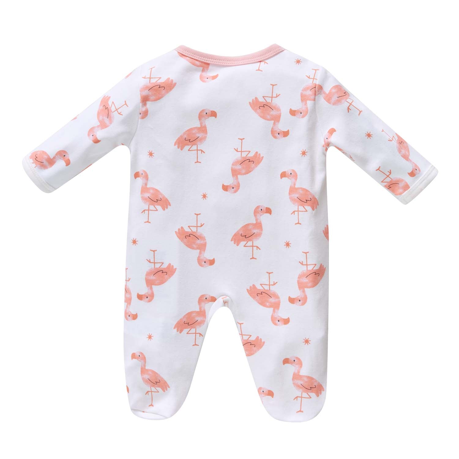 Baby Cotton Sleepsuit Flamingo Two Way Zip All In One Jumpsuit Feet Cover - Little Kooma