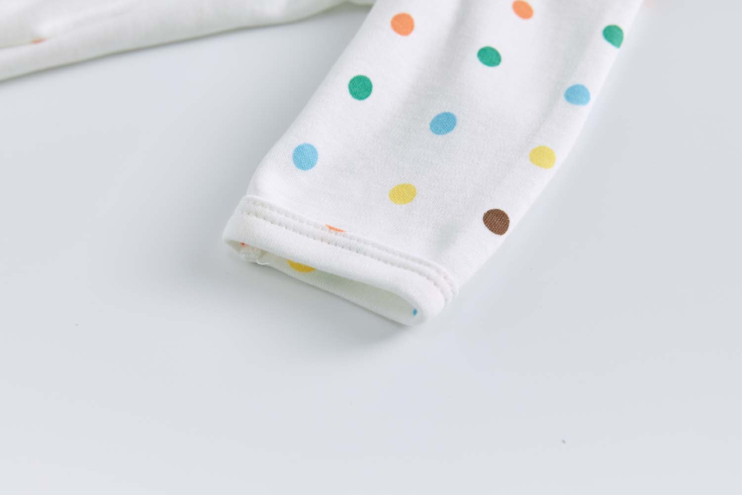 Baby Cotton Sleepsuit Polka Dots Cherry Two Way Zipper All In One Jumpsuit Feet Cover - Little Kooma