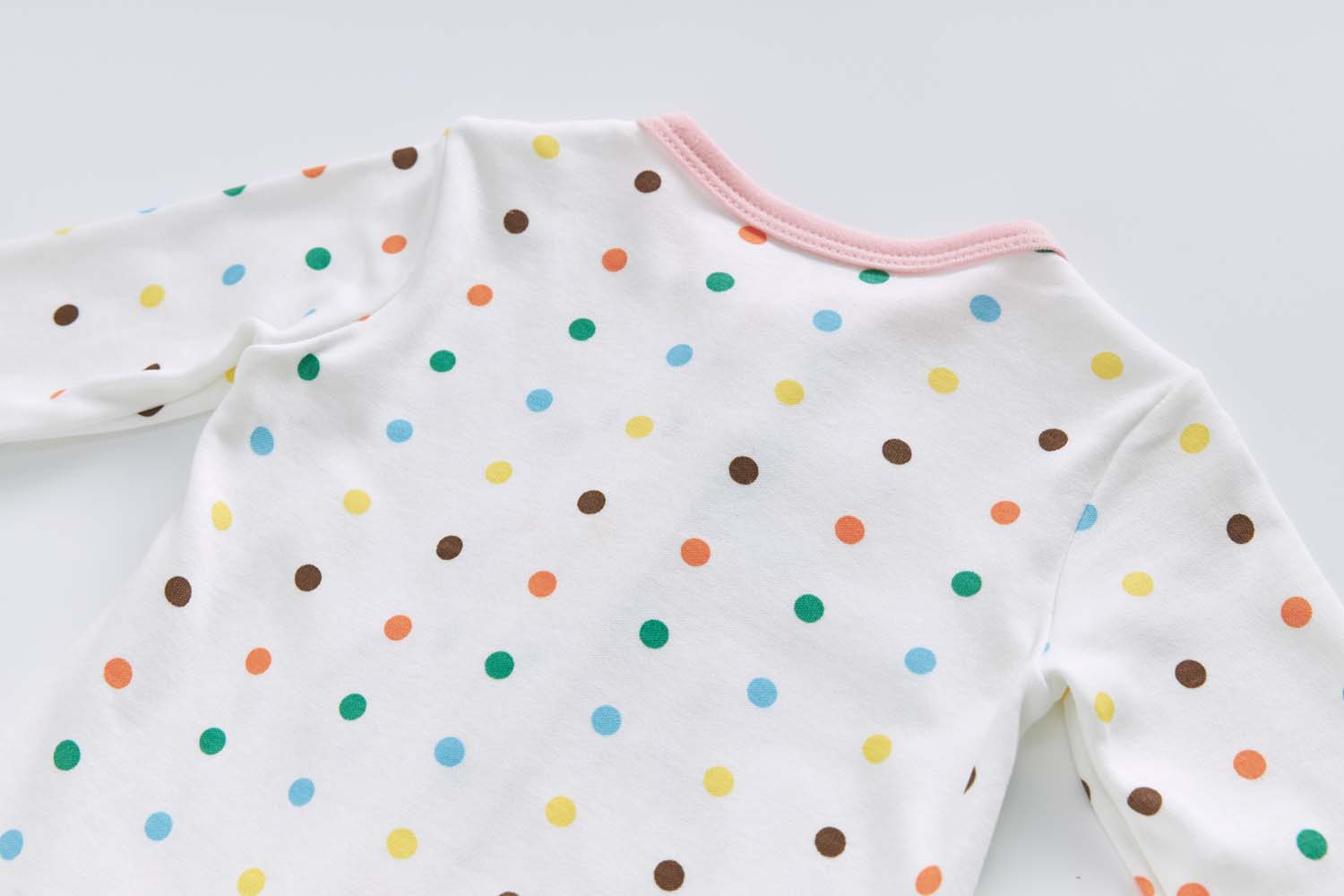 Baby Cotton Sleepsuit Polka Dots Cherry Two Way Zipper All In One Jumpsuit Feet Cover - Little Kooma