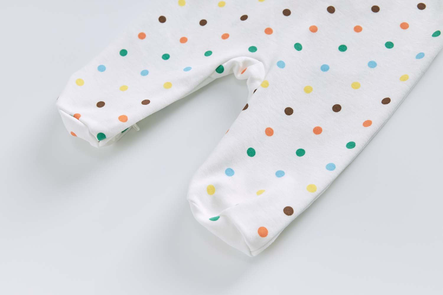 Baby Cotton Sleepsuit Polka Dots Cherry Two Way Zipper All In One Jumpsuit Feet Cover - Little Kooma