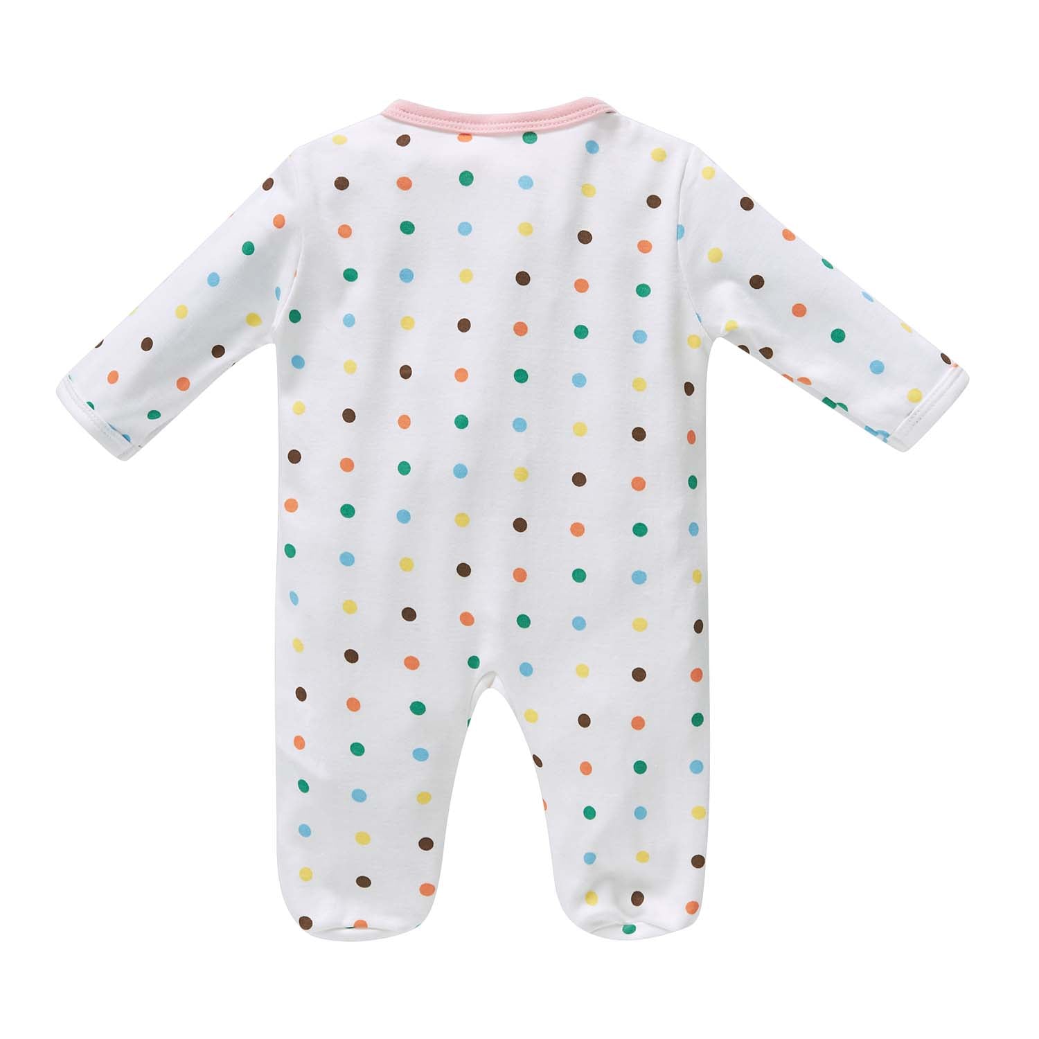 Baby Cotton Sleepsuit Polka Dots Cherry Two Way Zipper All In One Jumpsuit Feet Cover - Little Kooma