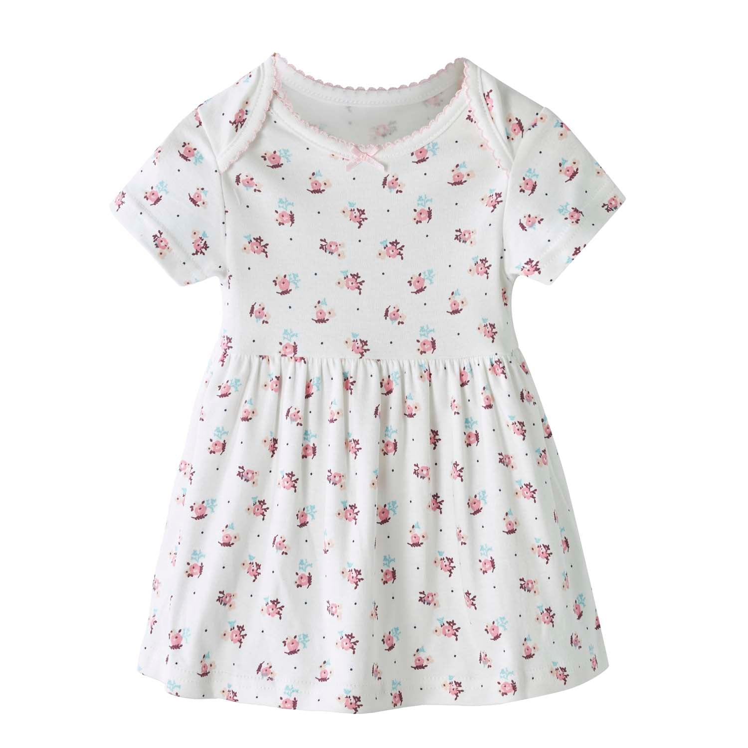 Baby Girl Bouquet Bodysuit Dress n Pink Stripe Cardigan 2 Pc Set - Little Kooma