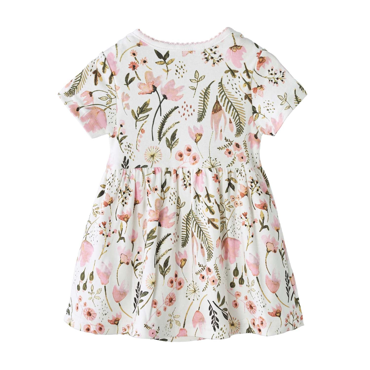 Baby Girl Pink Floral Bodysuit Dress n Pink Cardigan 2 Pc Set - Little Kooma