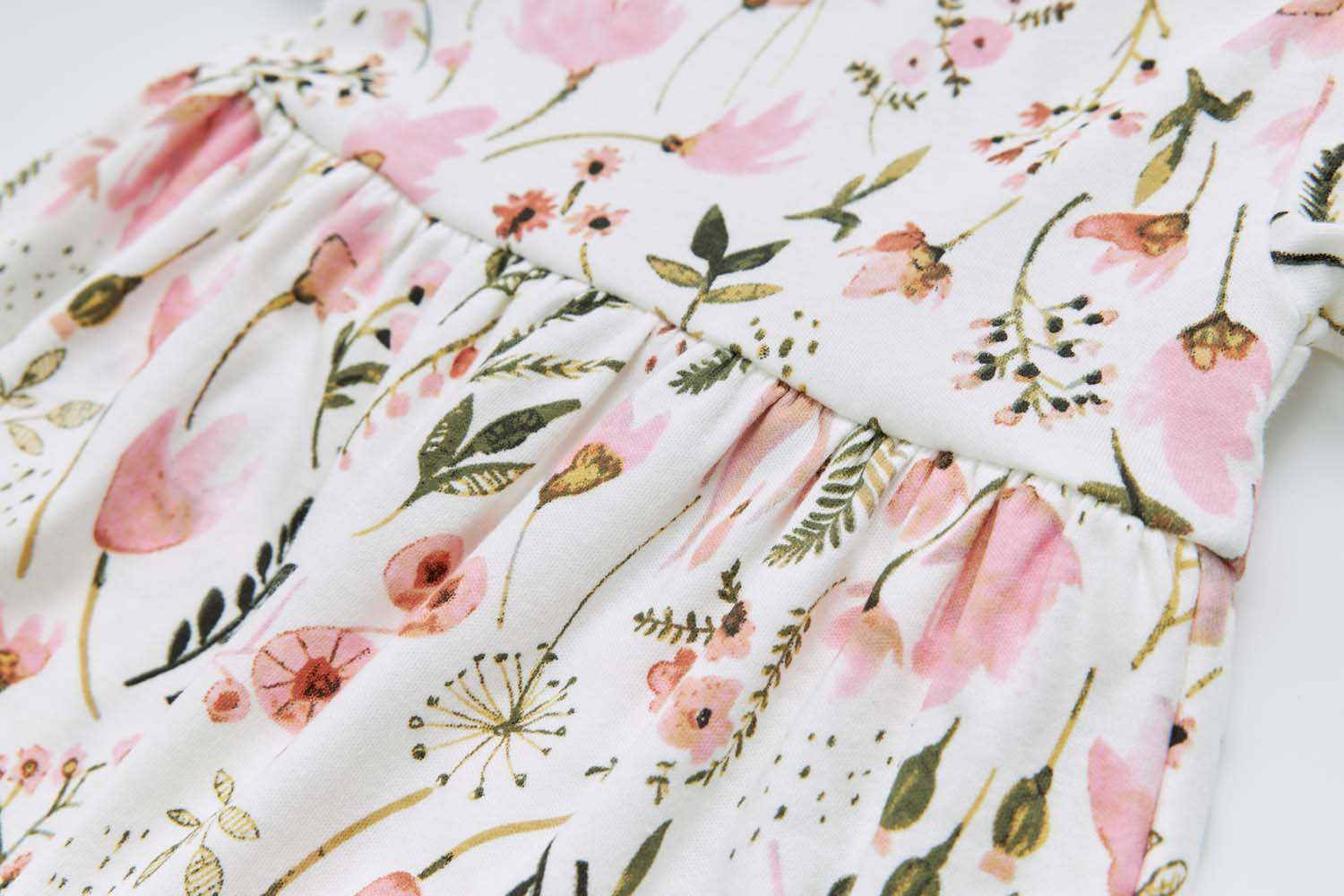 Baby Girl Pink Floral Bodysuit Dress n Pink Cardigan 2 Pc Set - Little Kooma