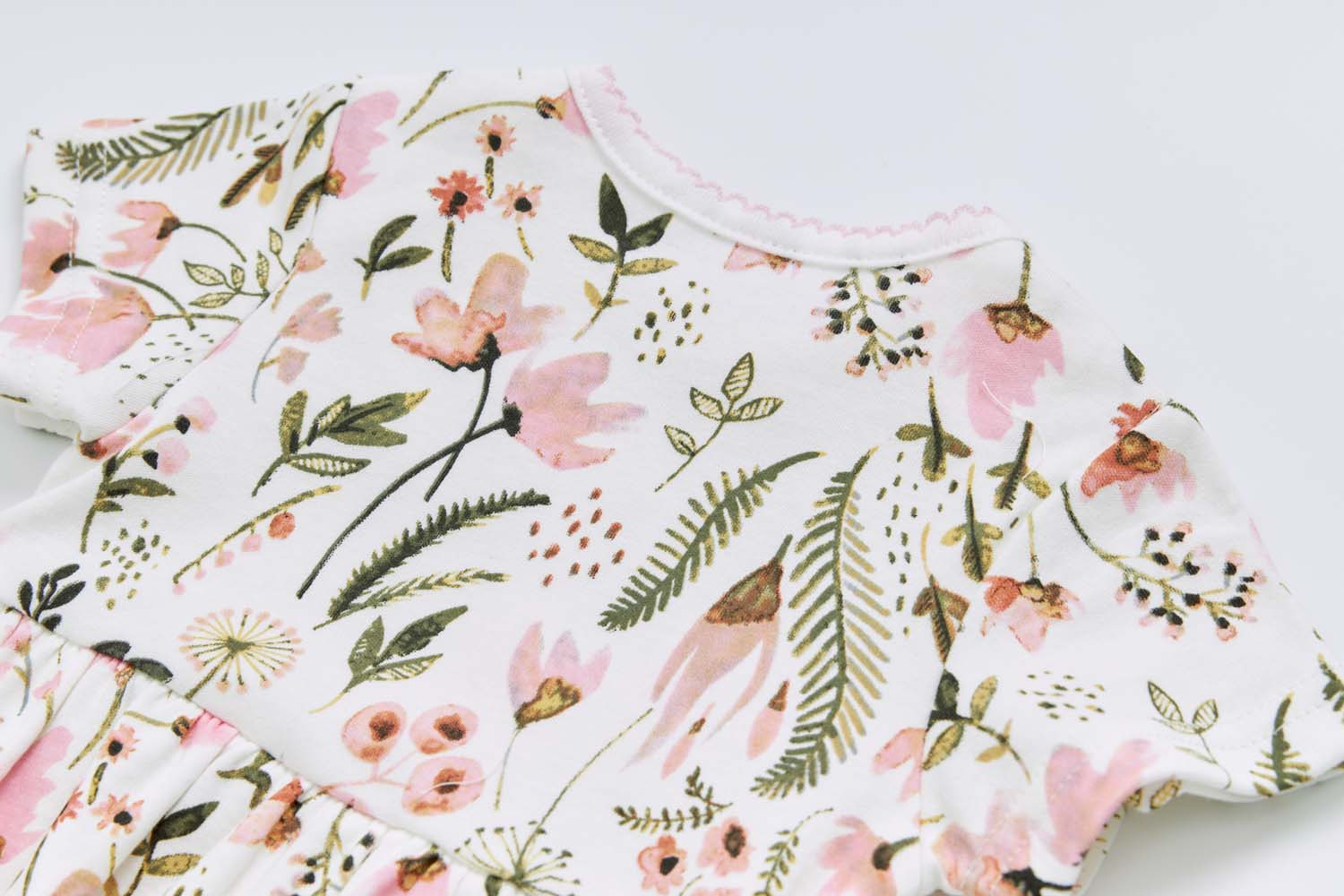 Baby Girl Pink Floral Bodysuit Dress n Pink Cardigan 2 Pc Set - Little Kooma