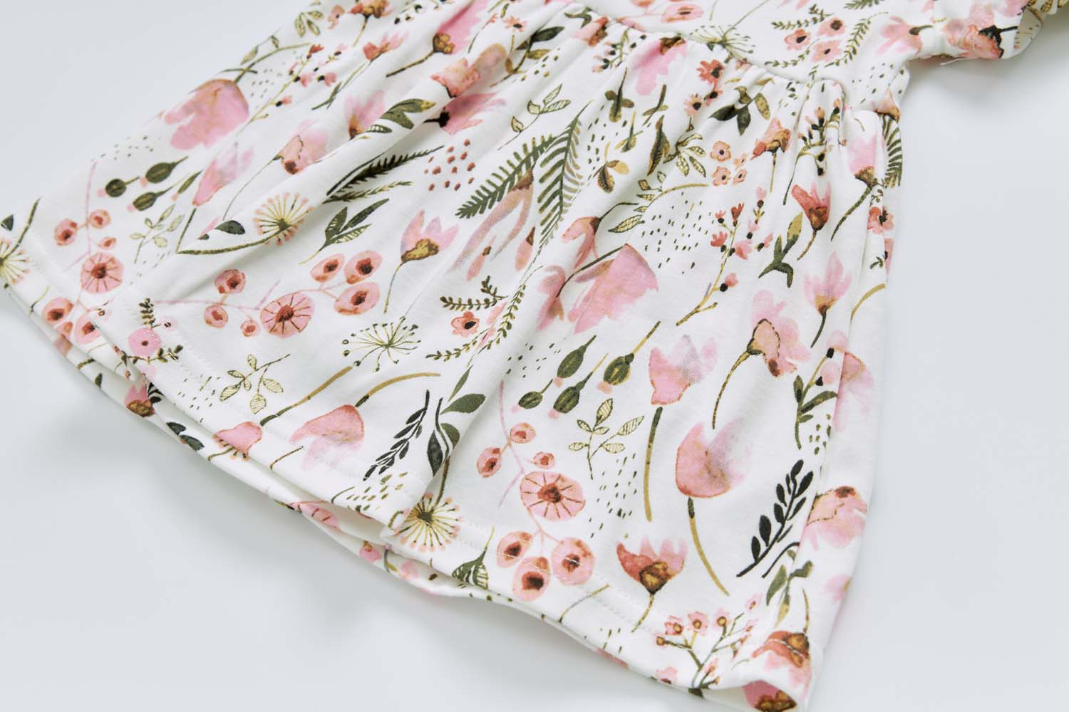 Baby Girl Pink Floral Bodysuit Dress n Pink Cardigan 2 Pc Set - Little Kooma