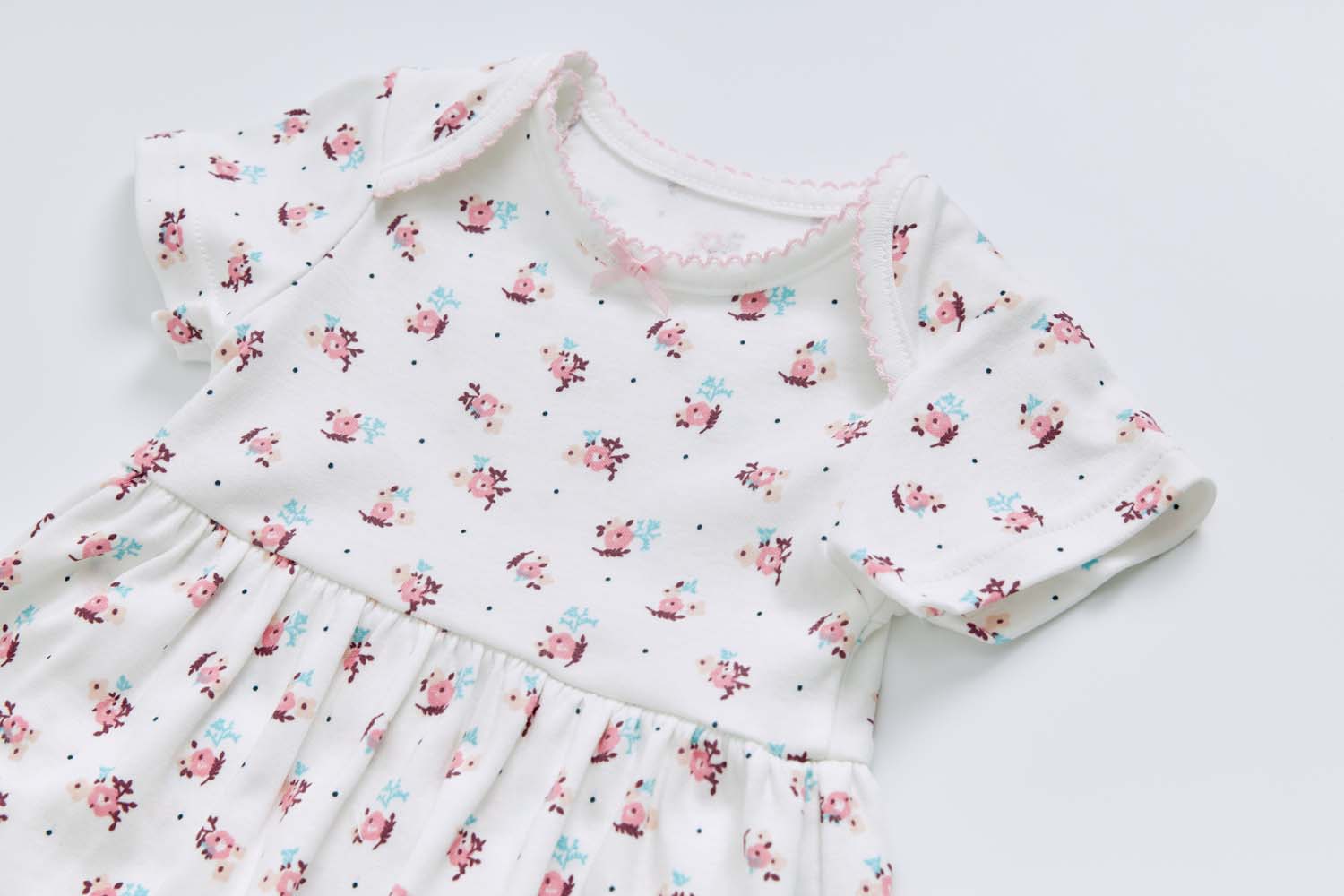 Baby Girl Bouquet Bodysuit Dress n Pink Stripe Cardigan 2 Pc Set - Little Kooma