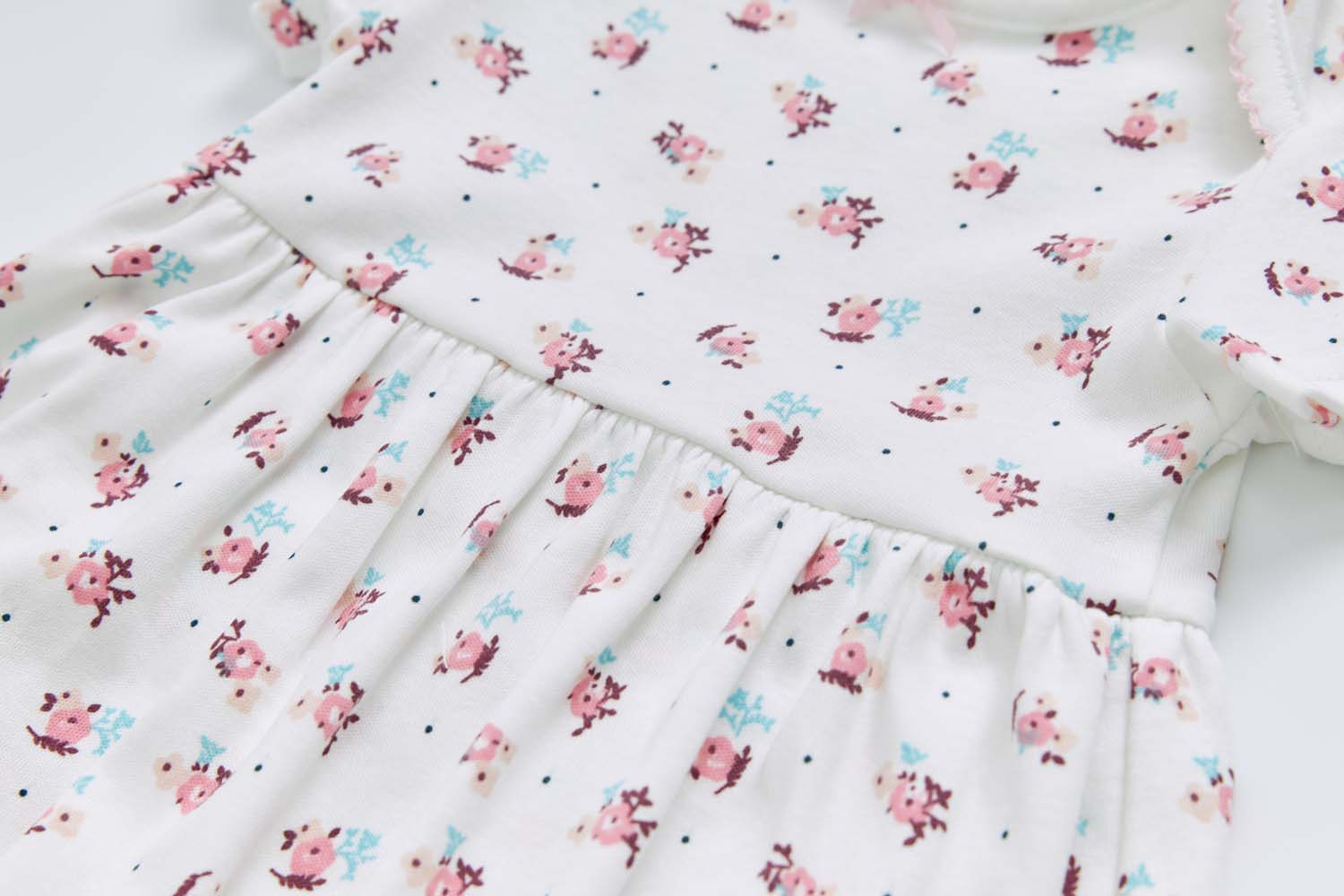 Baby Girl Bouquet Bodysuit Dress n Pink Stripe Cardigan 2 Pc Set - Little Kooma