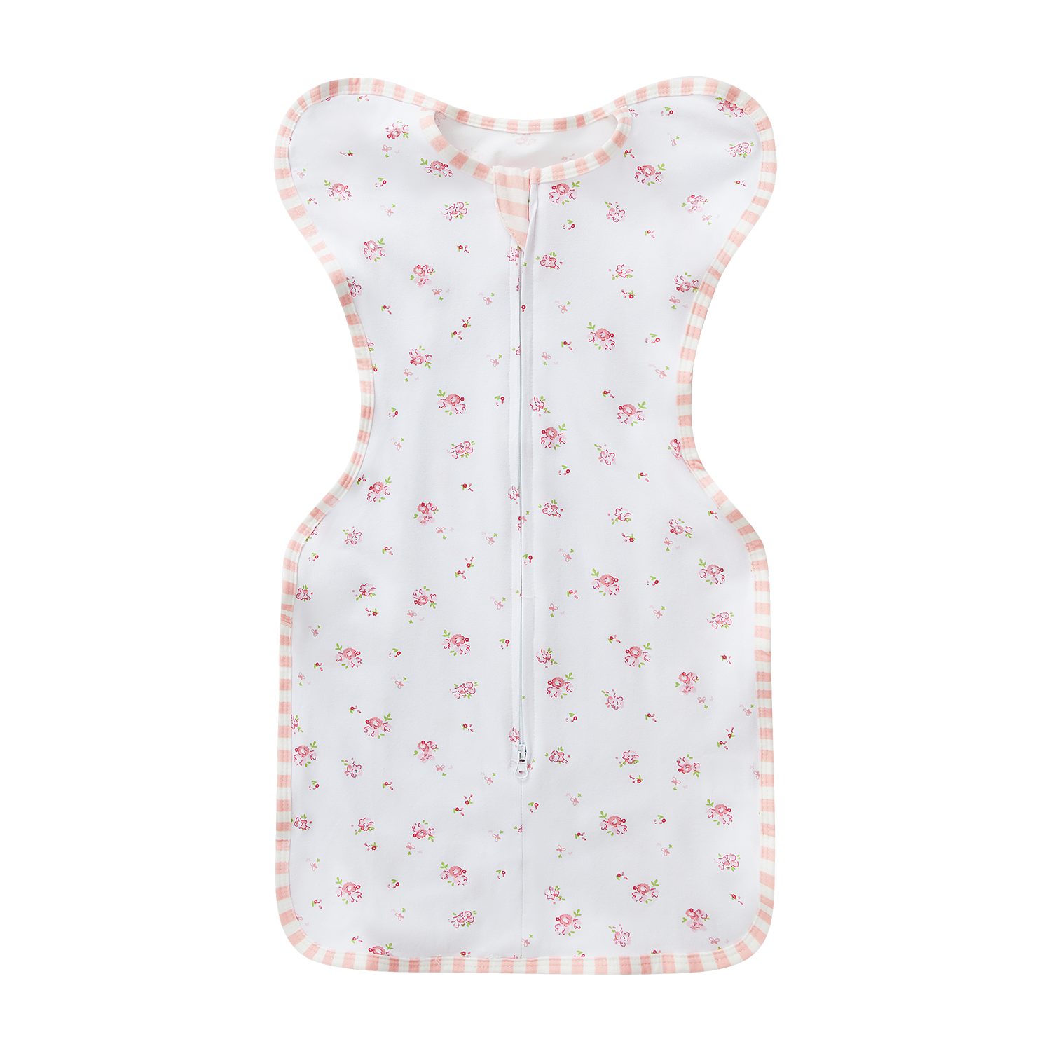 Infant Transition Swaddle w Arm Freedom 2-Way Zipper Roses - Little Kooma