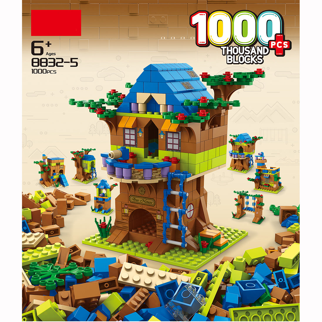 Kids 1000 Pcs Building Blocks Tree House - Little Kooma