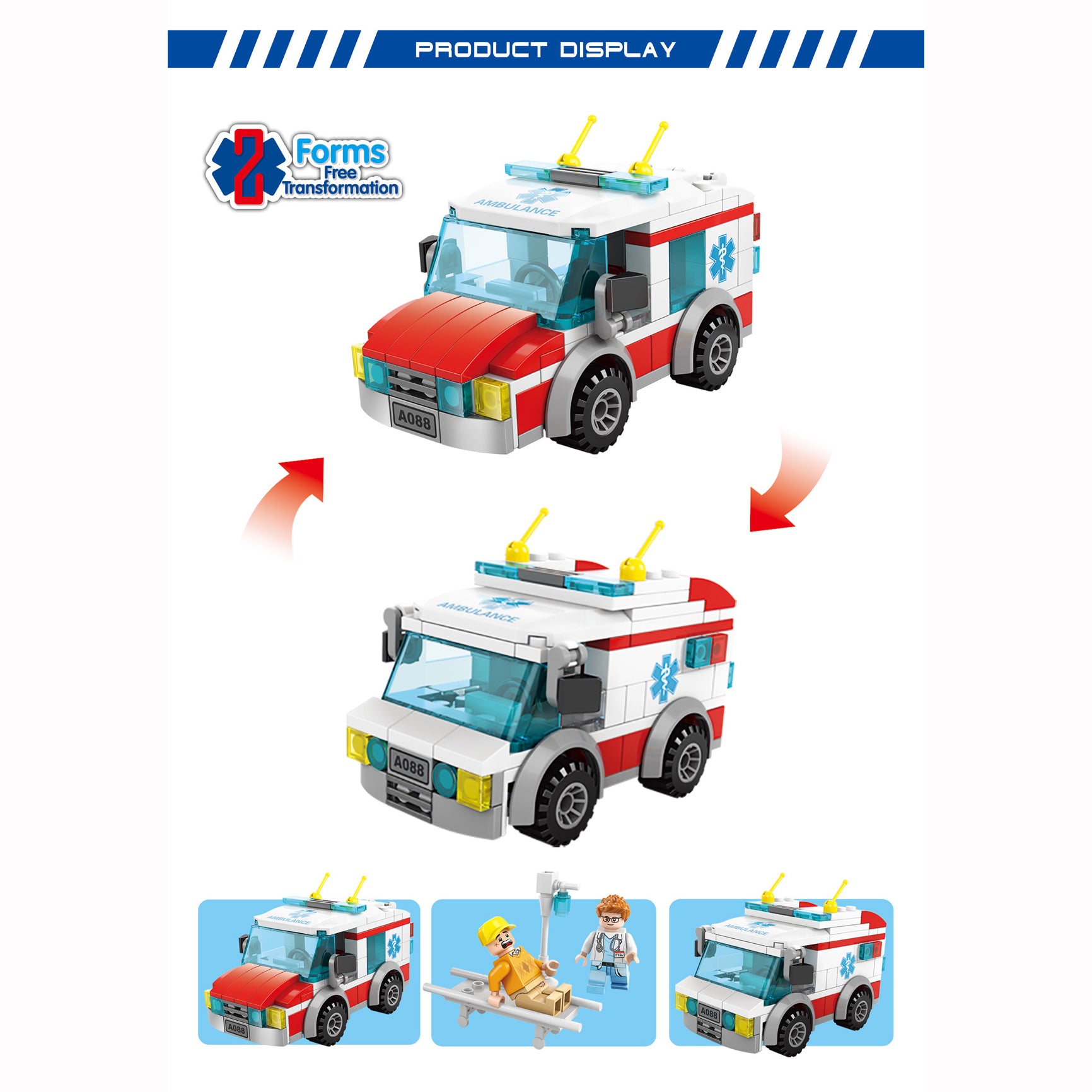 Kids 173 Pcs Building Blocks Ambulance Medical City Rescue - Little Kooma