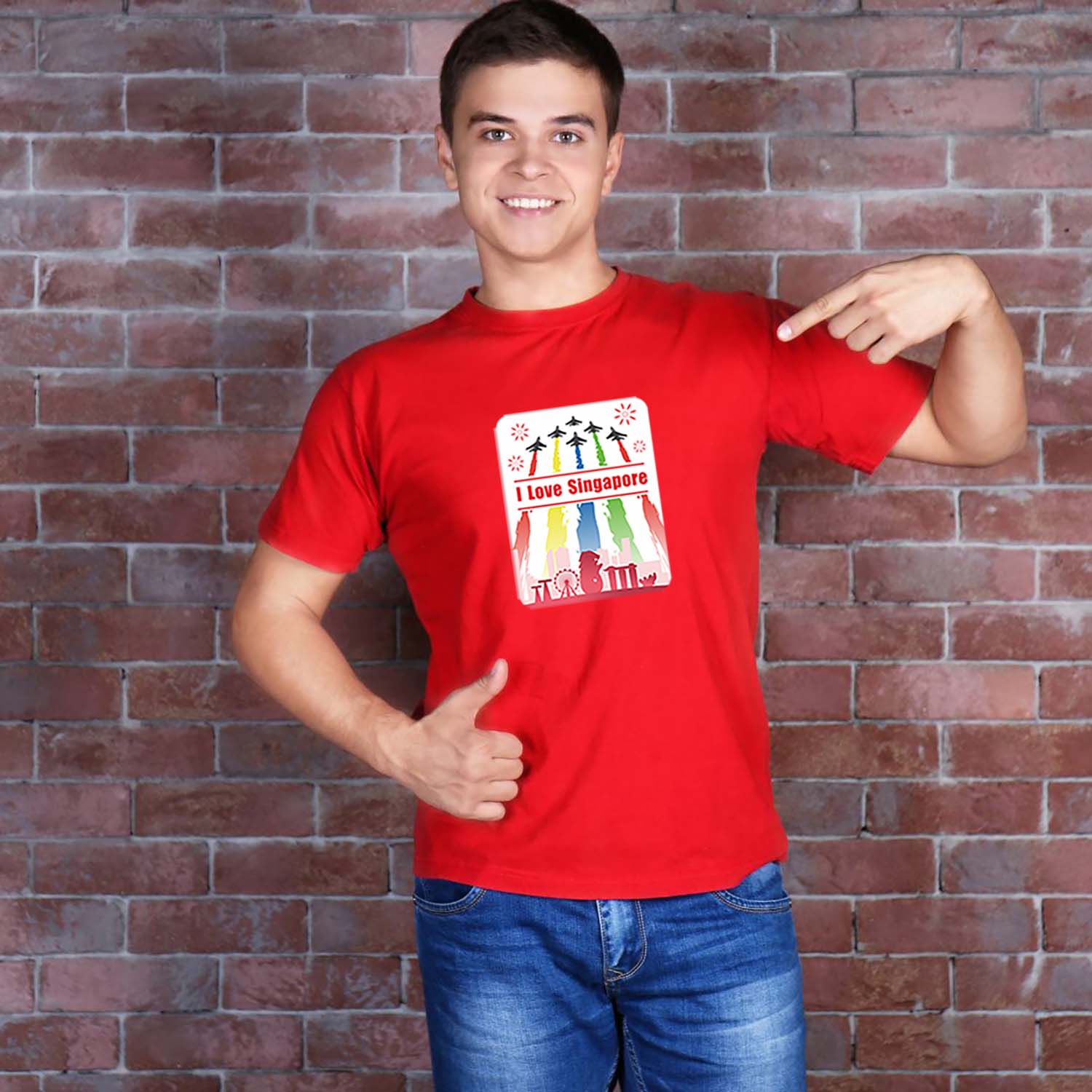 National Day NDP 2024 Red Top - Baby Kids Red T-shirt I Love Singapore Colorful Fighter National Day Top Outfit - Little Kooma