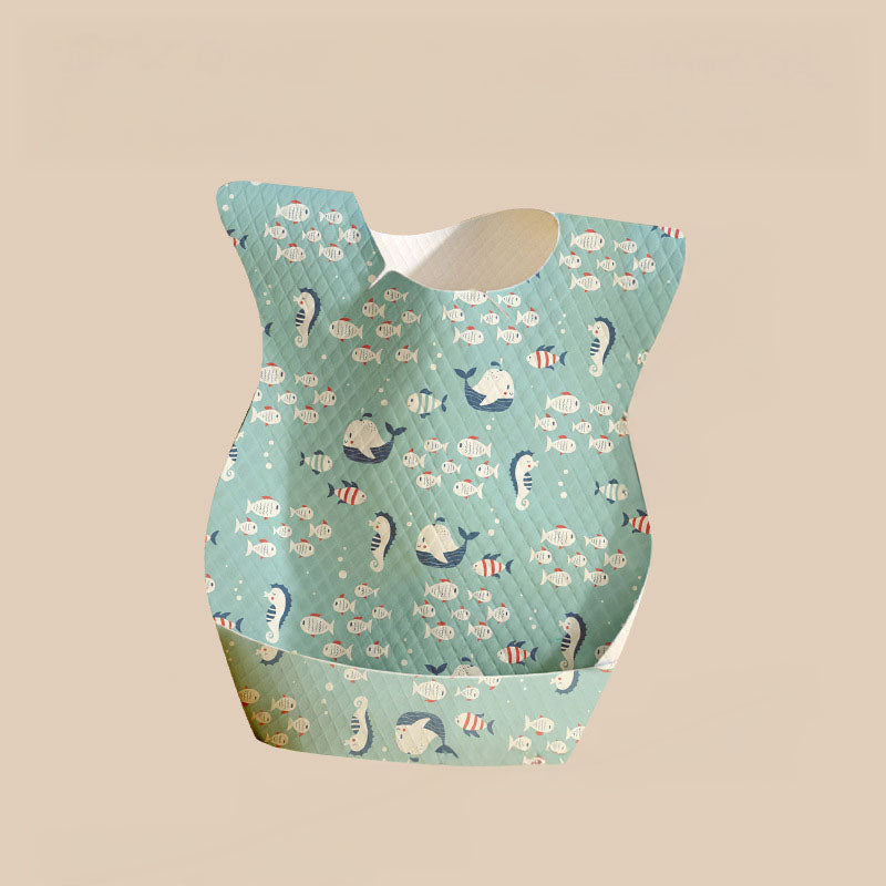 Baby Toddler Disposable Bib w Pocket 10 Piece Per Pack - Little Kooma