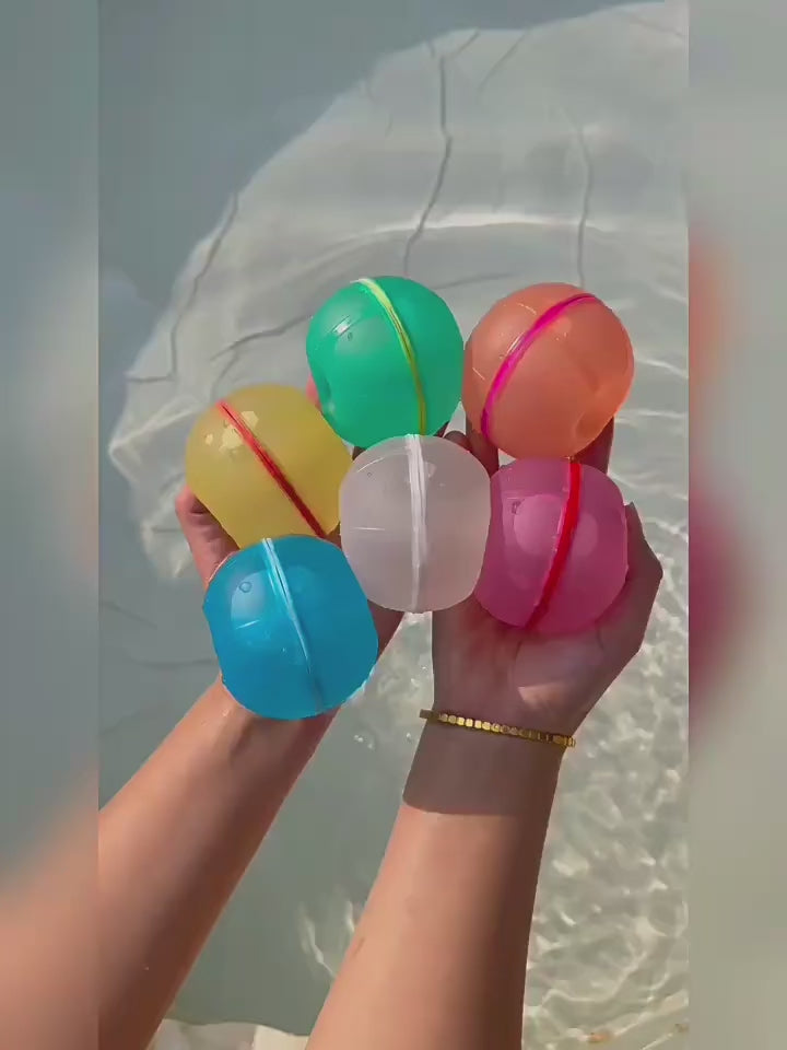 嬰幼兒兒童戲水可重複使用磁性自封甜甜圈水球簡易快速填充戲水球