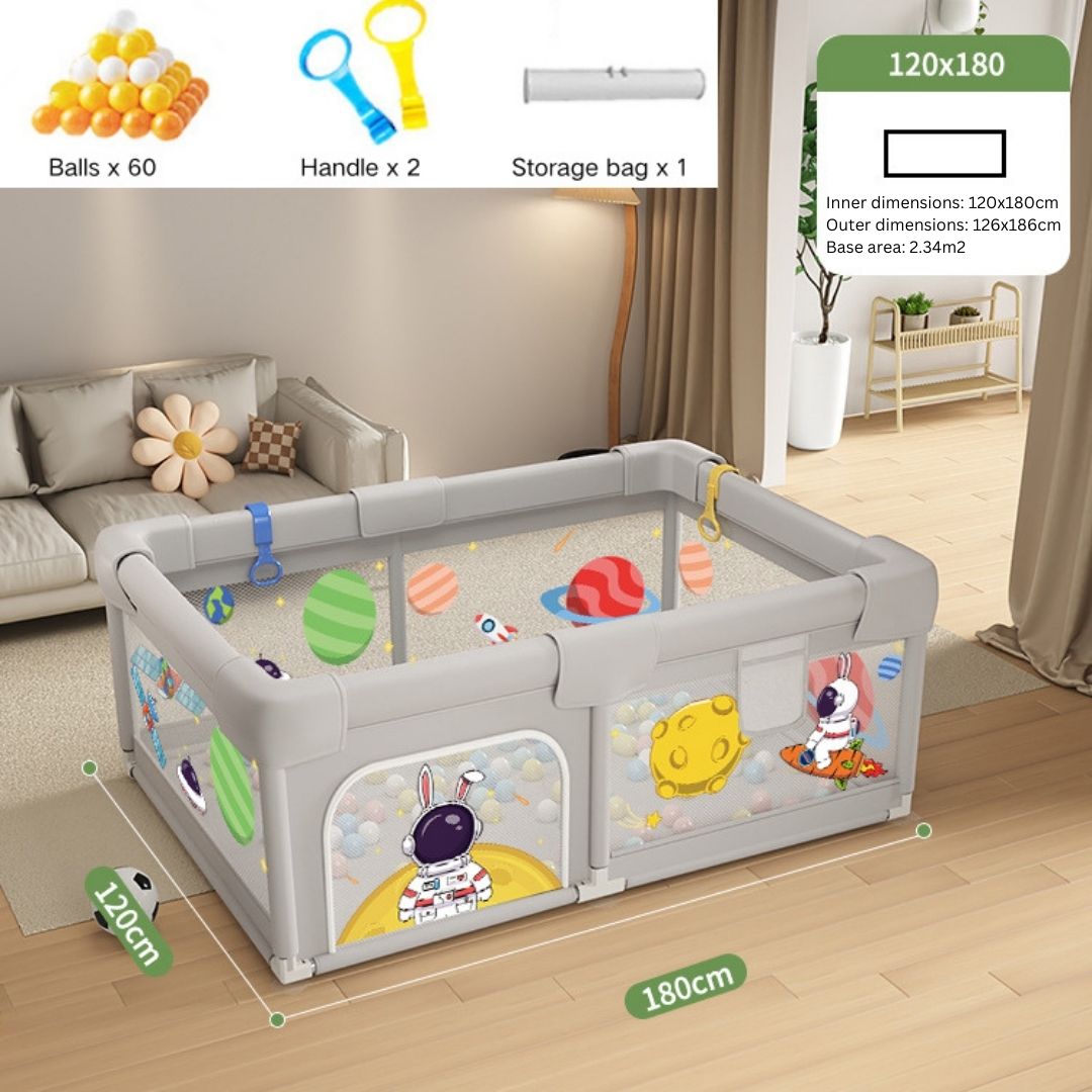 Portable Foldable Baby Toddler Pop Up Mesh Playpen Play Yard w Ocean Balls - Little Kooma