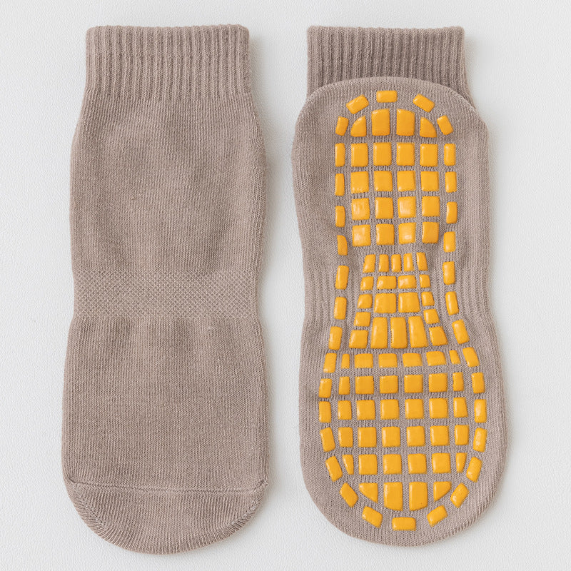 Baby Kids Boy Girl Solid Color Breathable Anti-slip Ankle Socks Playground Yoga Socks - Little Kooma