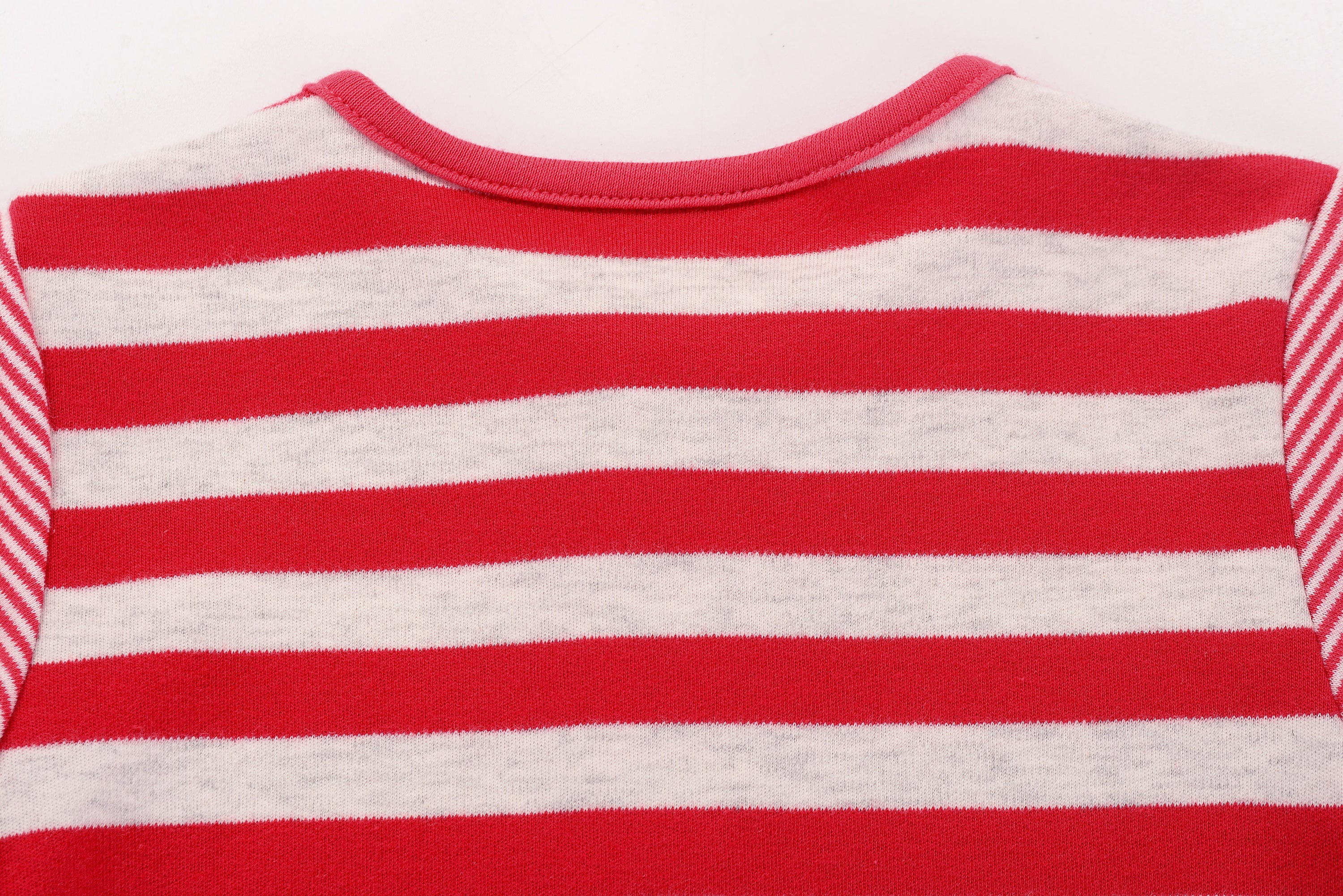 Baby Boy Red Stripe Romper w Embroidered Puppy - Little Kooma