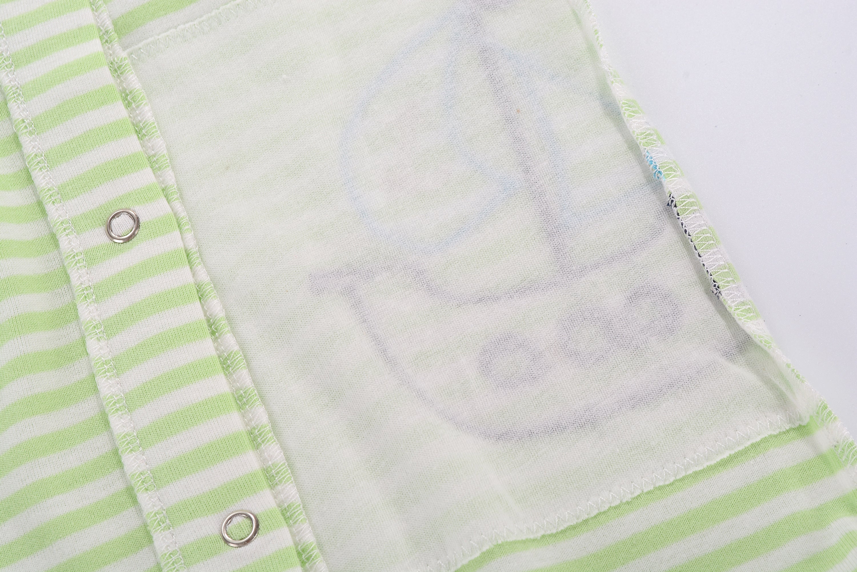 Baby Boy Sleeveless Green Stripe Romper w Embroidered Boat - Little Kooma