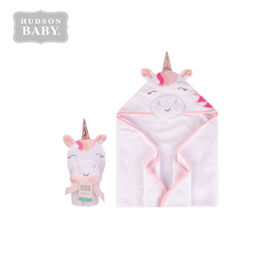 Baby Animal Hooded Towel(Woven Terry) 16417CH White Unicorn - Little Kooma