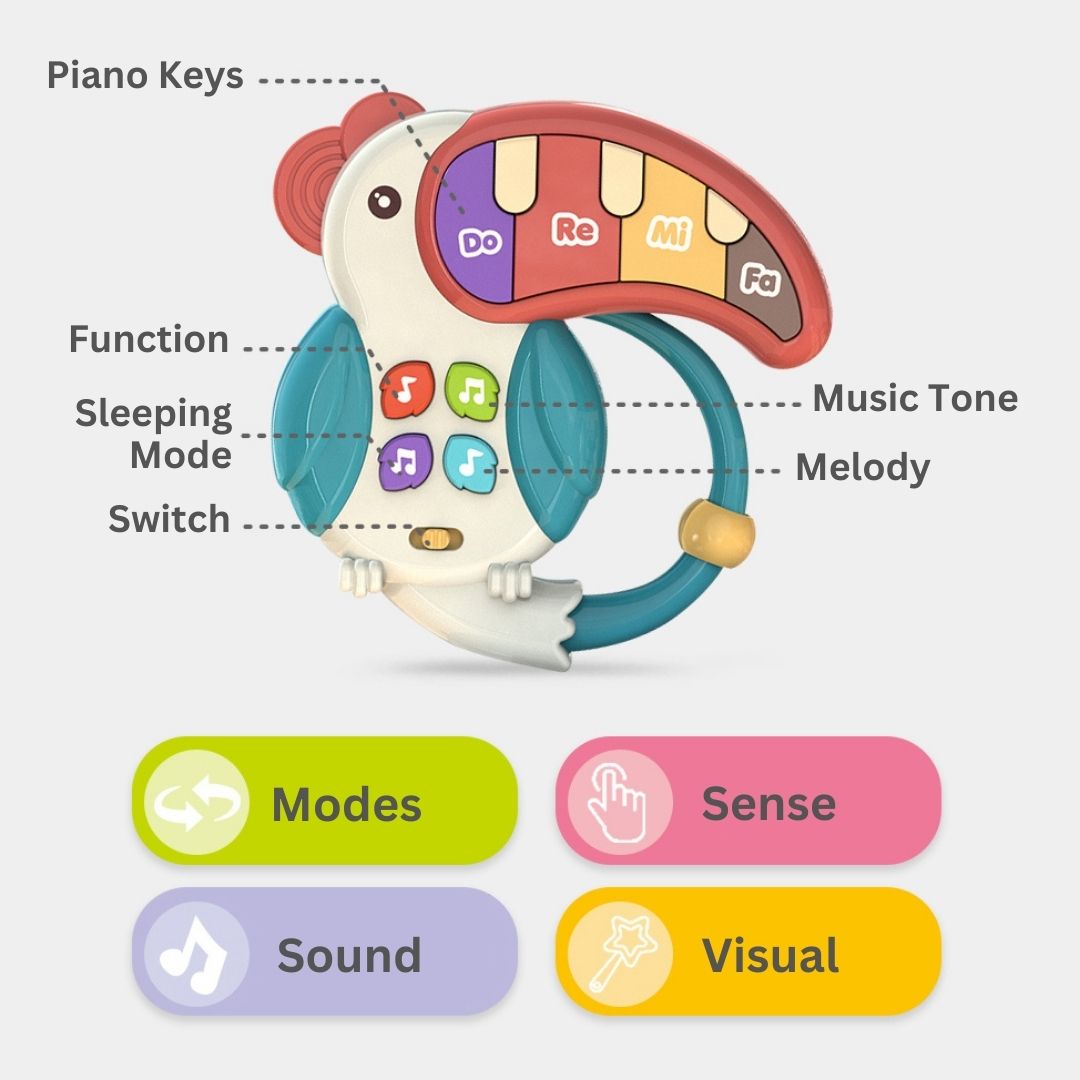 Kids Animal Toy Piano Musical Instruments For 18m Above Best For Early Education - Little Kooma