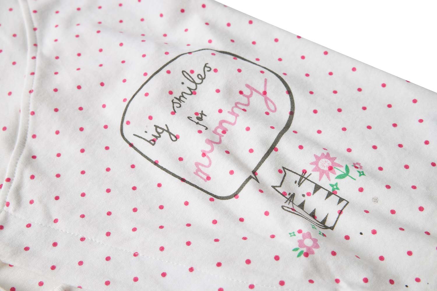 Baby Girl Kimono Romper White w Pink Dots Big Smiles for Mummy - Little Kooma