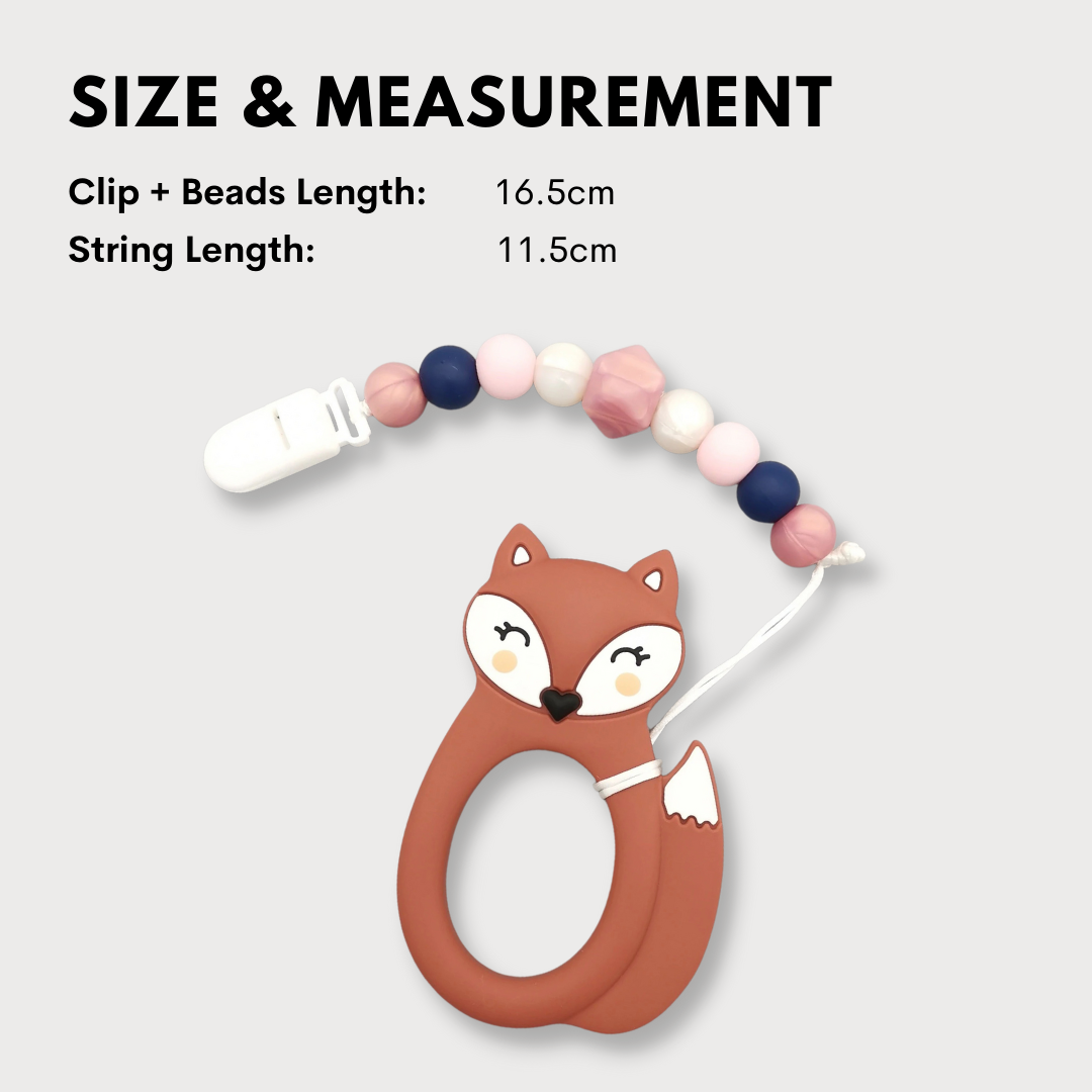 Baby Teether Set Fox Rust Silicone Teether Set By Little Cheeks - Little Kooma