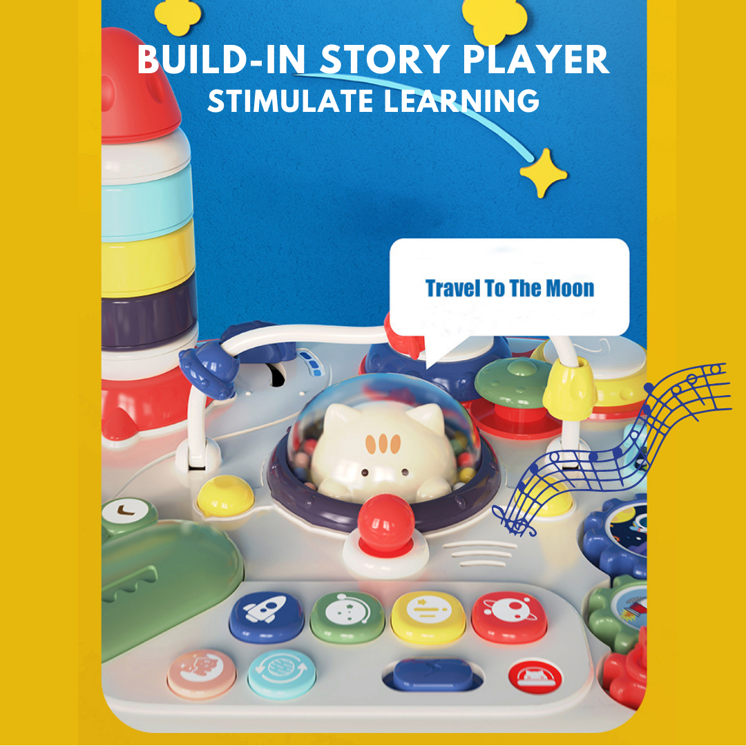 Baby Activity Center 4-In-1 Multi Functional Active Learning Center Activity Station And Block Building Table - Little Kooma