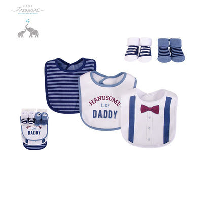 Baby Boy Bibs n Socks 5 Pcs Set 75529 - 1204 - Little Kooma