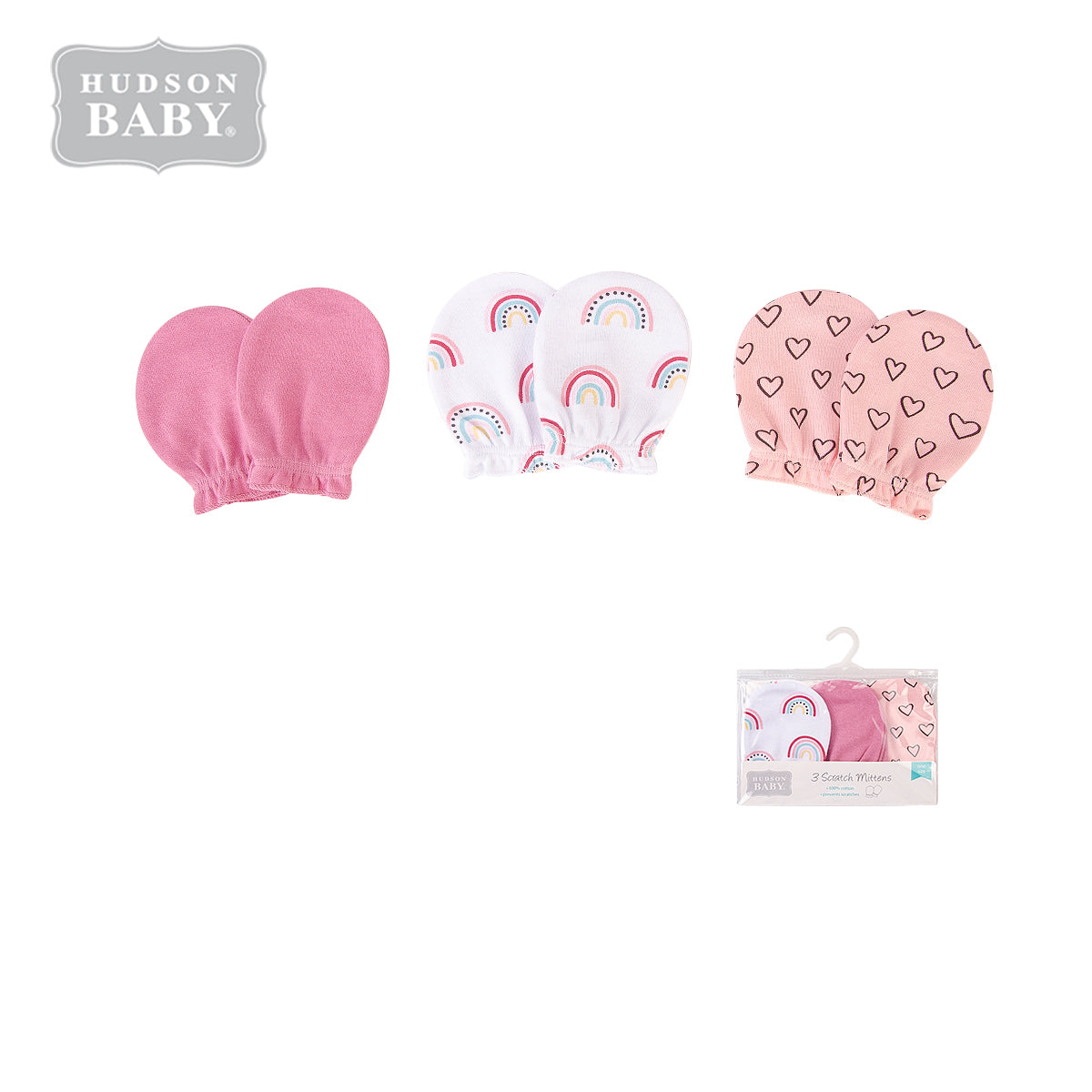 Baby Scratch Mittens Set 3 Pairs 00073CH Little Kooma