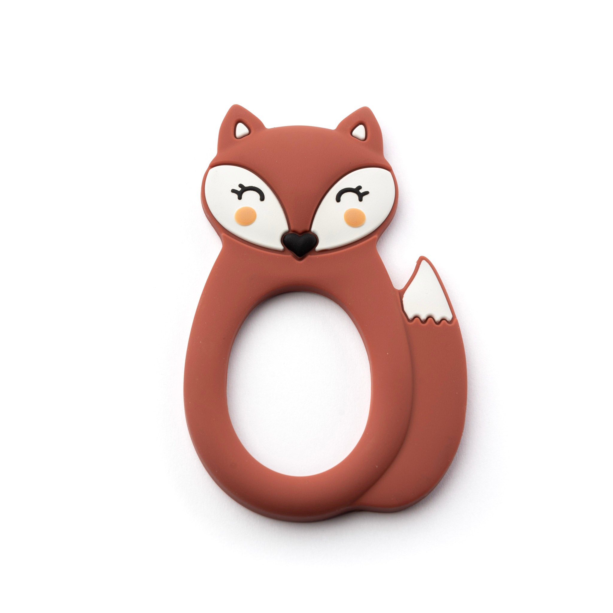 Baby Teether Set Fox Rust Silicone Teether Set By Little Cheeks - Little Kooma