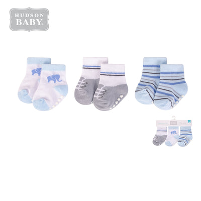 Hudson Baby Socks 3 Pairs Pack Anti-slip Elephant 00779CH - Little Kooma