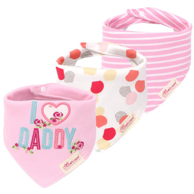 Baby Girl I Love Daddy Dribbler Bibs 3 Pack - Little Kooma