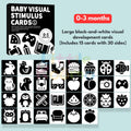 Ready Stock Baby Visual Stimulation Flash Cards  Large Size Black White Color Learning Set 0–36M - Little Kooma