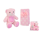 New Born Baby Girl LED Light Cloth Book Romper Hats Socks Swaddle Pink Bear Plushie Blanket Suitcase Mummy Makeup Gift Hamper Gift Box Set - Little Kooma