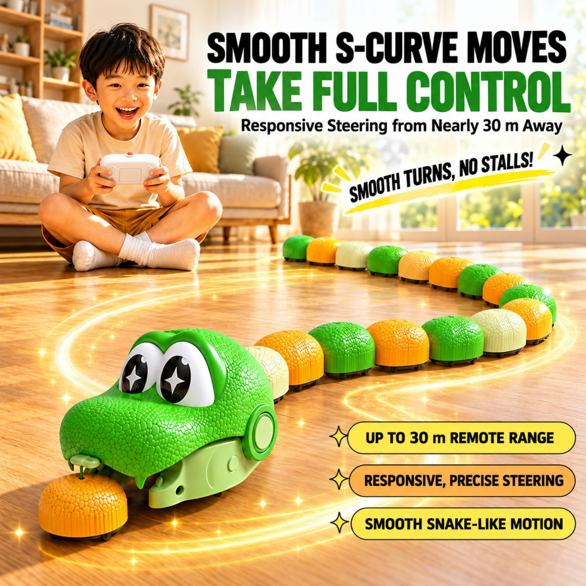 Ready Stock RC Magnetic Chomping Snake Toy 2.4G Remote Control Multiplayer Kids Gift Ages 6+ - Little Kooma