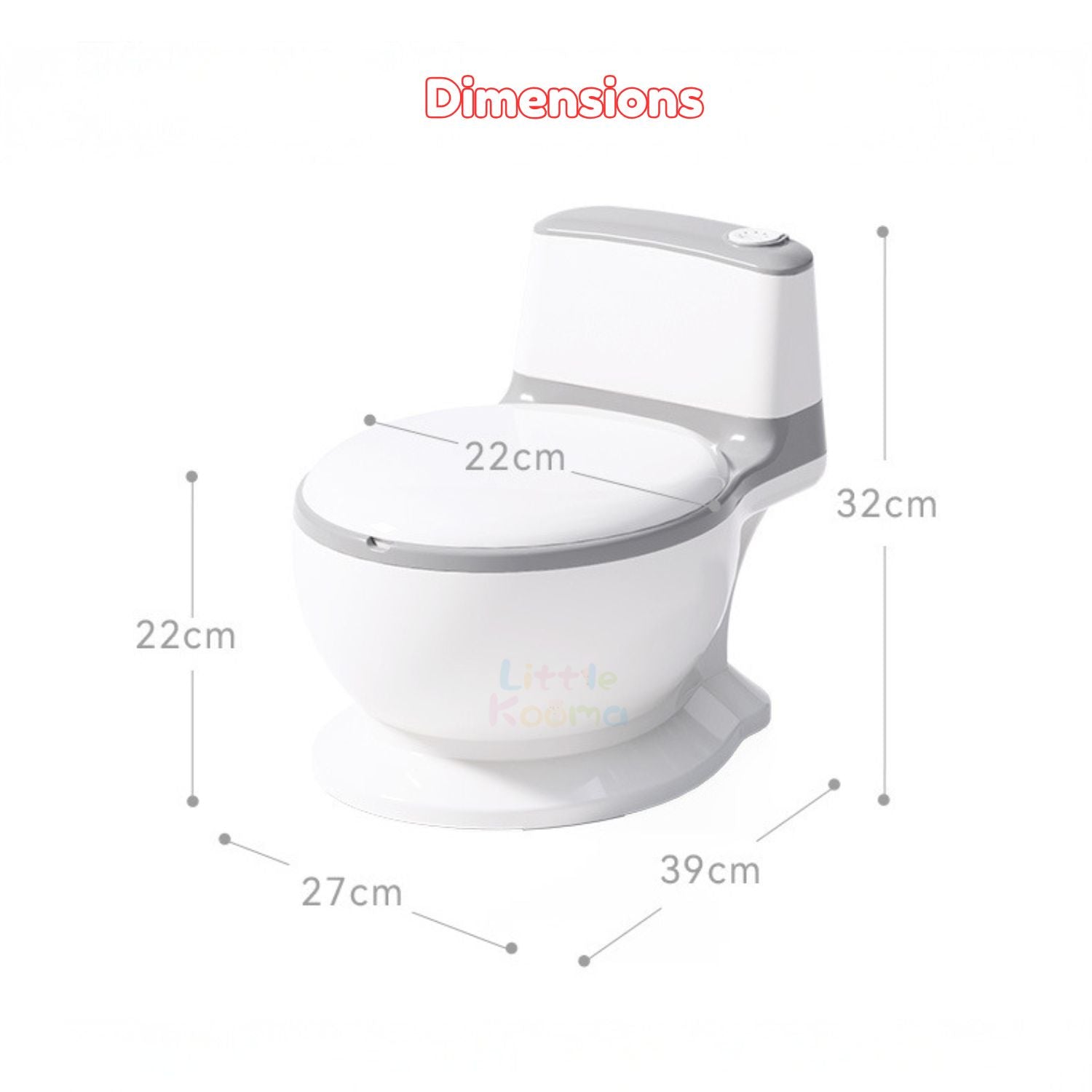 Ready Stock Children Potty Training Toilet with Flush Sound, Splash Guard & Cleaning Brush
