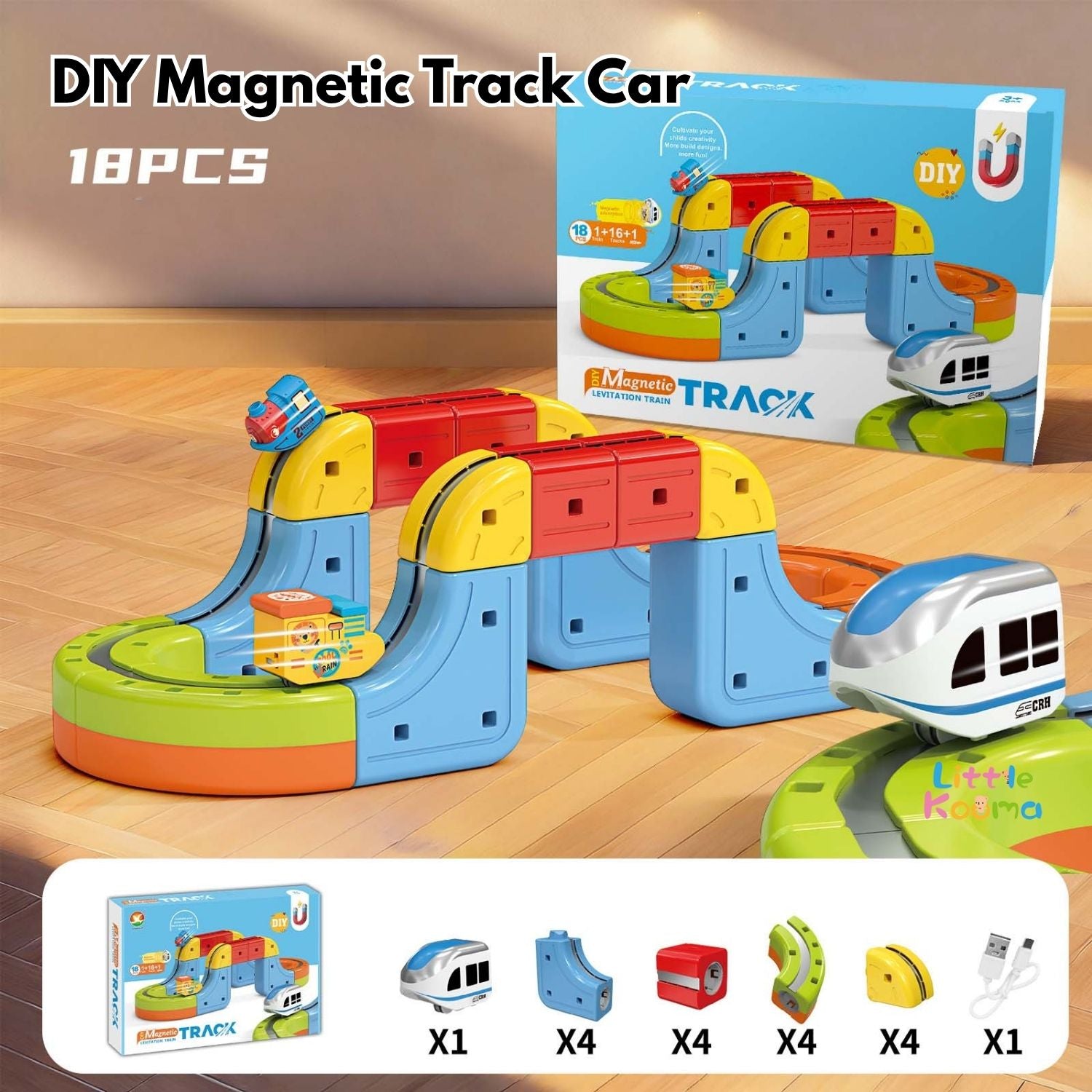 eady Stock Magnetic Anti-Gravity Track Car DIY Electric Train Toy Set STEM Learning Gift for Kids 3+ - Little Kooma