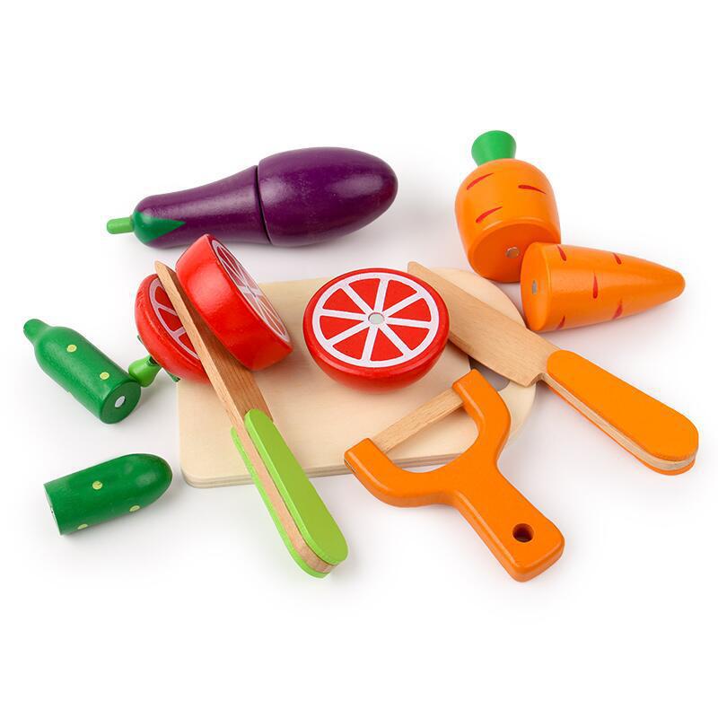 Kids Wooden Magnetic Vegetables Fruits Cut Clearance Sale 6 Years +