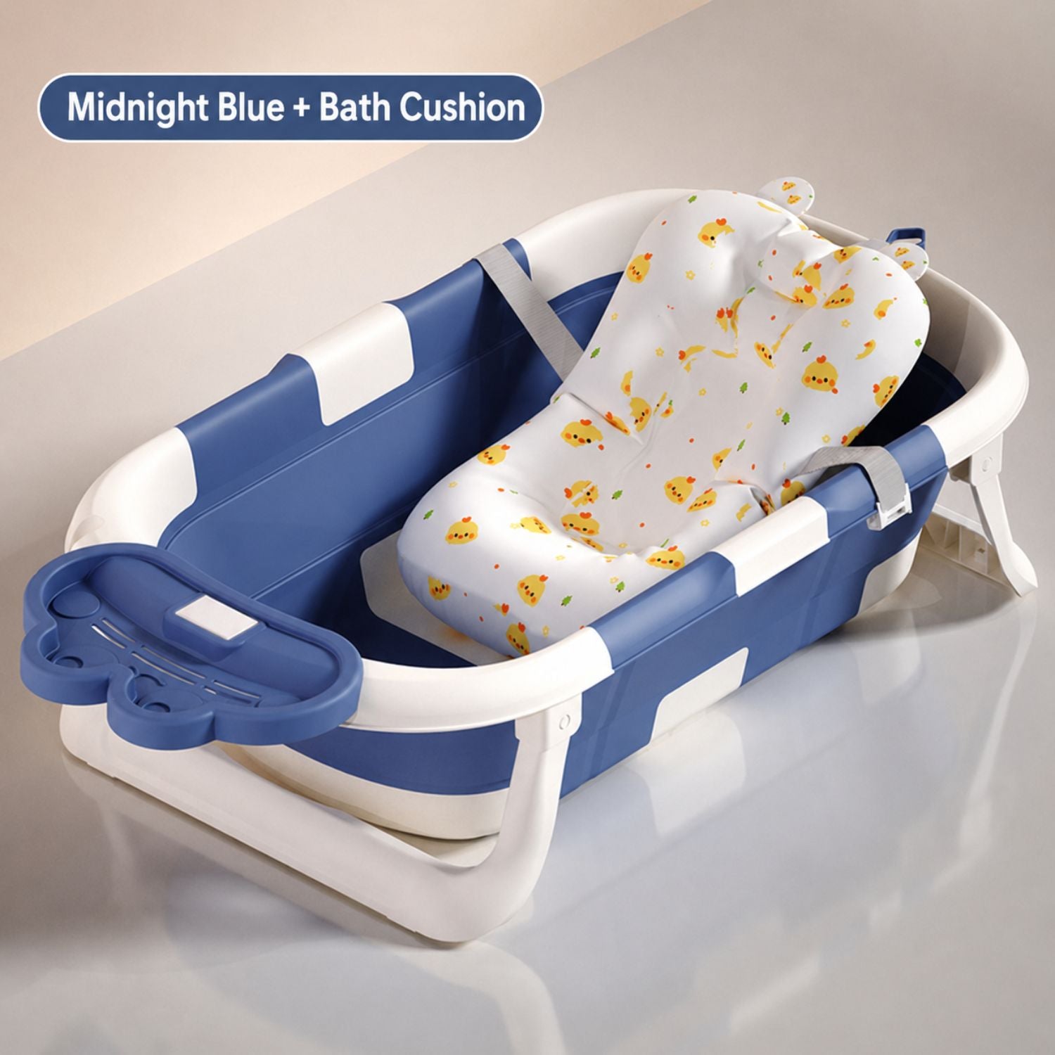 Ready Stock Foldable Baby Bathtub with Bath Cushion & Digital Temp Display for Newborn Toddler