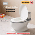 Ready Stock Children Potty Training Toilet with Flush Sound, Splash Guard & Cleaning Brush - Little Kooma