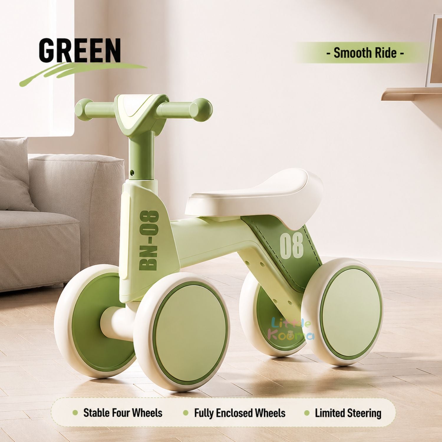 Ready Stock Baby Balance Bike 18-48 Months Kids Ride On Toy EVA Silent Wheels Storage Basket - Little Kooma
