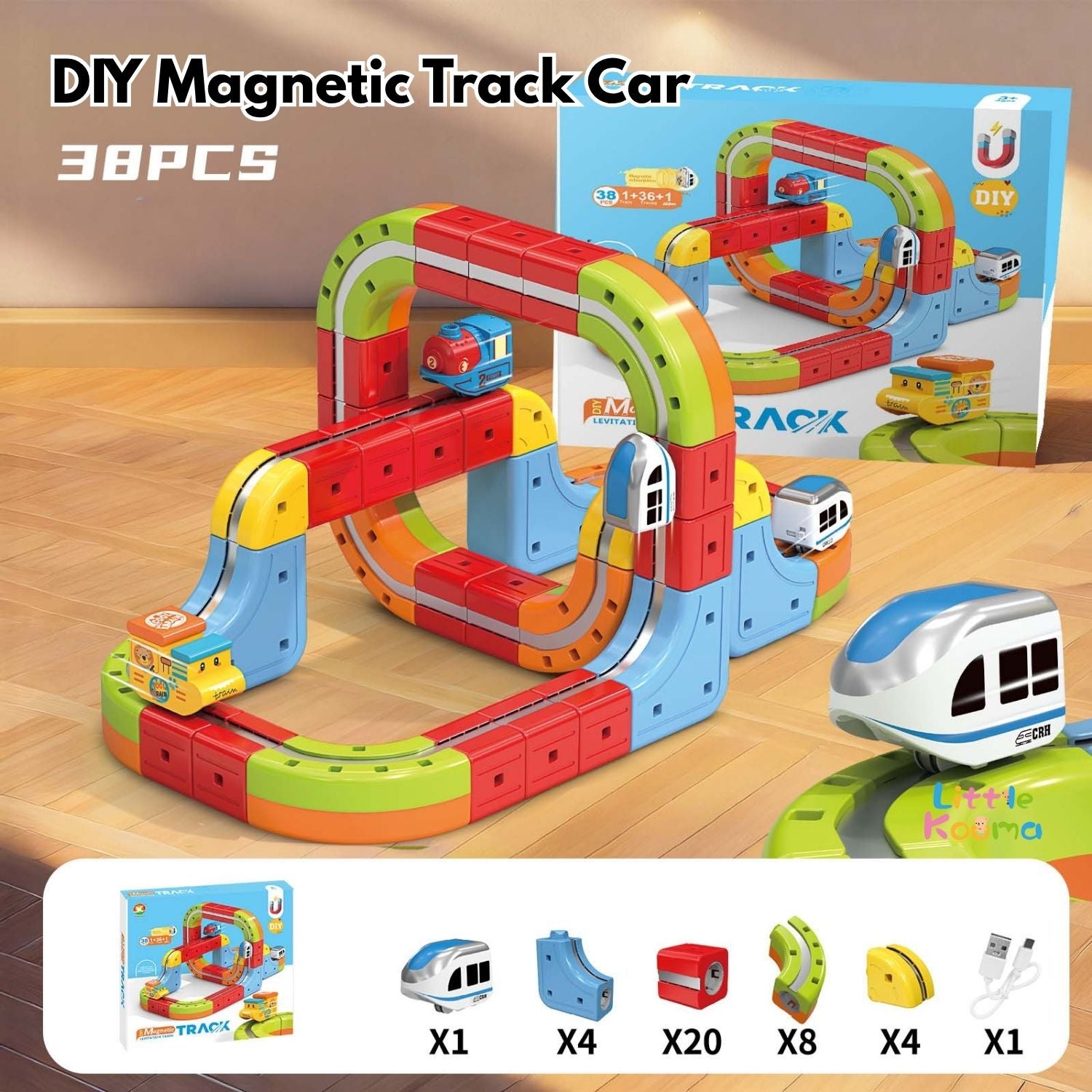 eady Stock Magnetic Anti-Gravity Track Car DIY Electric Train Toy Set STEM Learning Gift for Kids 3+ - Little Kooma