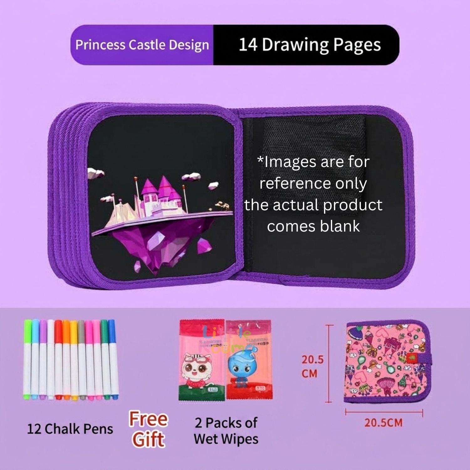 Ready Stock Kids Drawing Book Reusable Doodle Board Wipe Clean Travel Toy Mess Free Coloring Set - Little Kooma