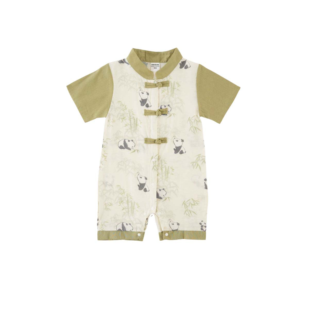 Singapore Souvenir Gift Panda Eat Bamboos Baby Boy Cheongsam Romper 0841 - Little Kooma
