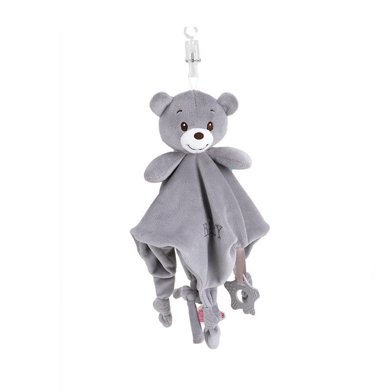 New Born Baby Boy LED Light Swaddle Socks Plush Blanket Romper Rattles Grey Bear Suitcase Mummy Makeup Box Gift Hamper Gift Box Set - Little Kooma