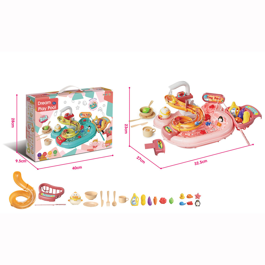 Baby Kids' 2-in-1 Dishwasher Box Electric Water Children's Water Park Toys - Little Kooma