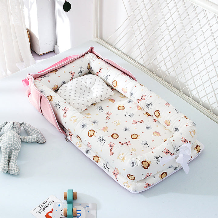 Baby Portable Foldable Cot Travel Bed Newborn Safety Bed Sleep By Your Side Baby Nest Lounger - Little Kooma