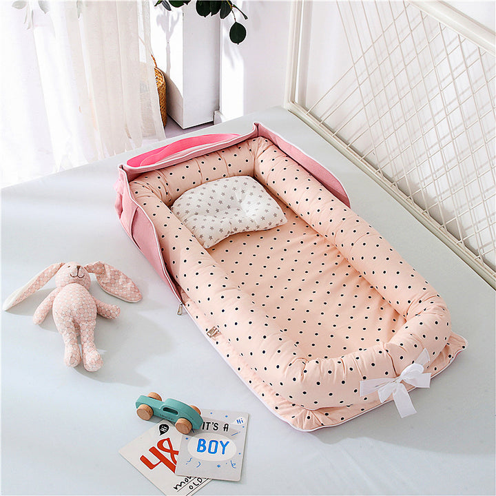 Baby Portable Foldable Cot Travel Bed Newborn Safety Bed Sleep By Your Side Baby Nest Lounger - Little Kooma